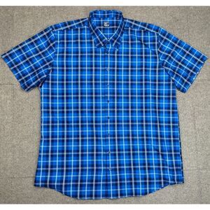 Westport No Tuck Mens Button Down Short‎ Sleeve Check Pattern Shirt Size 3XT